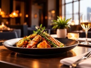 Restaurant project: plated salmon dish